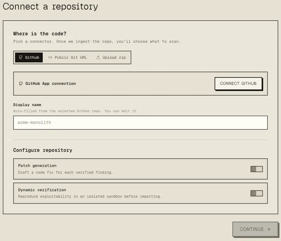 Connecting a repository